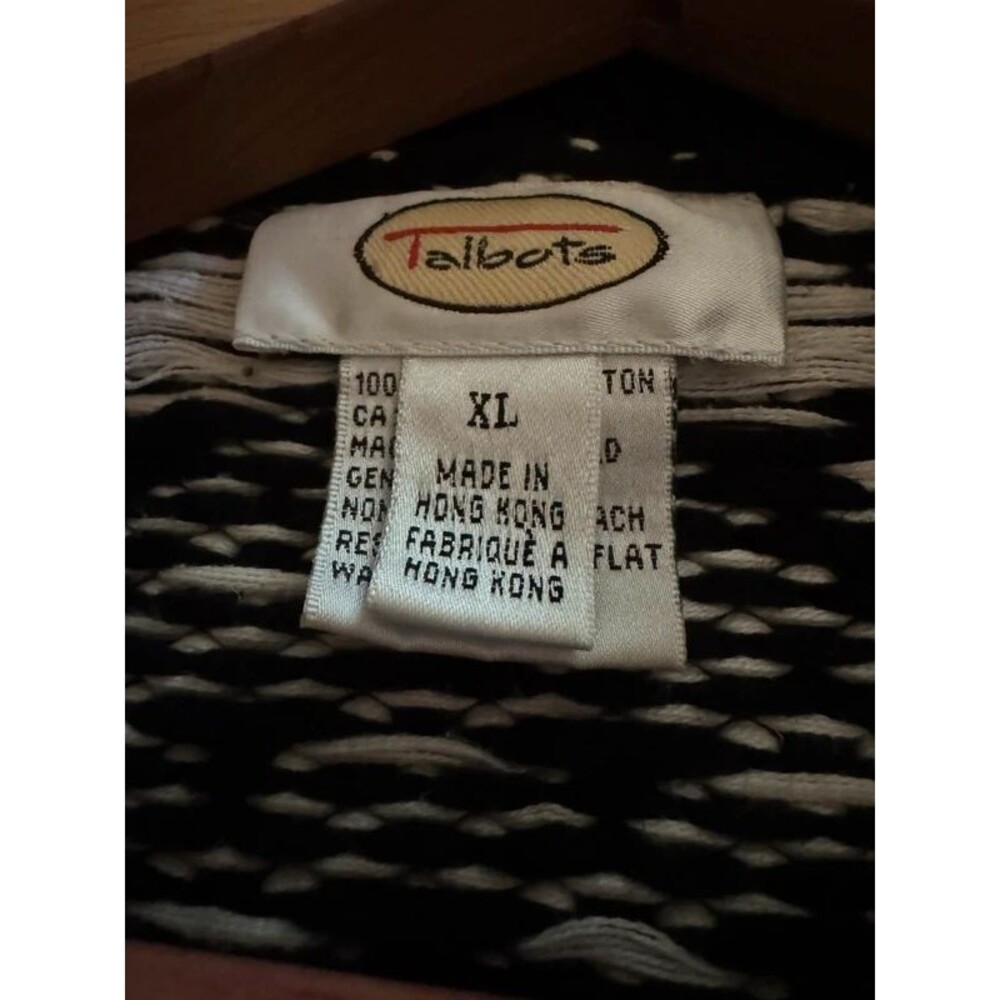 Vintage Talbots zip front 100% cotton sweater - Picture 5 of 7